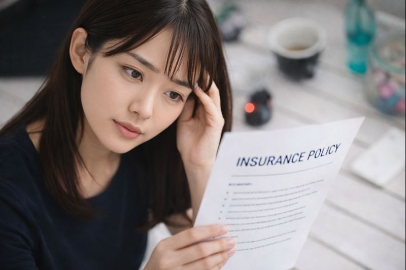 アジア人女性が資料を見ながら真剣に考えている様子